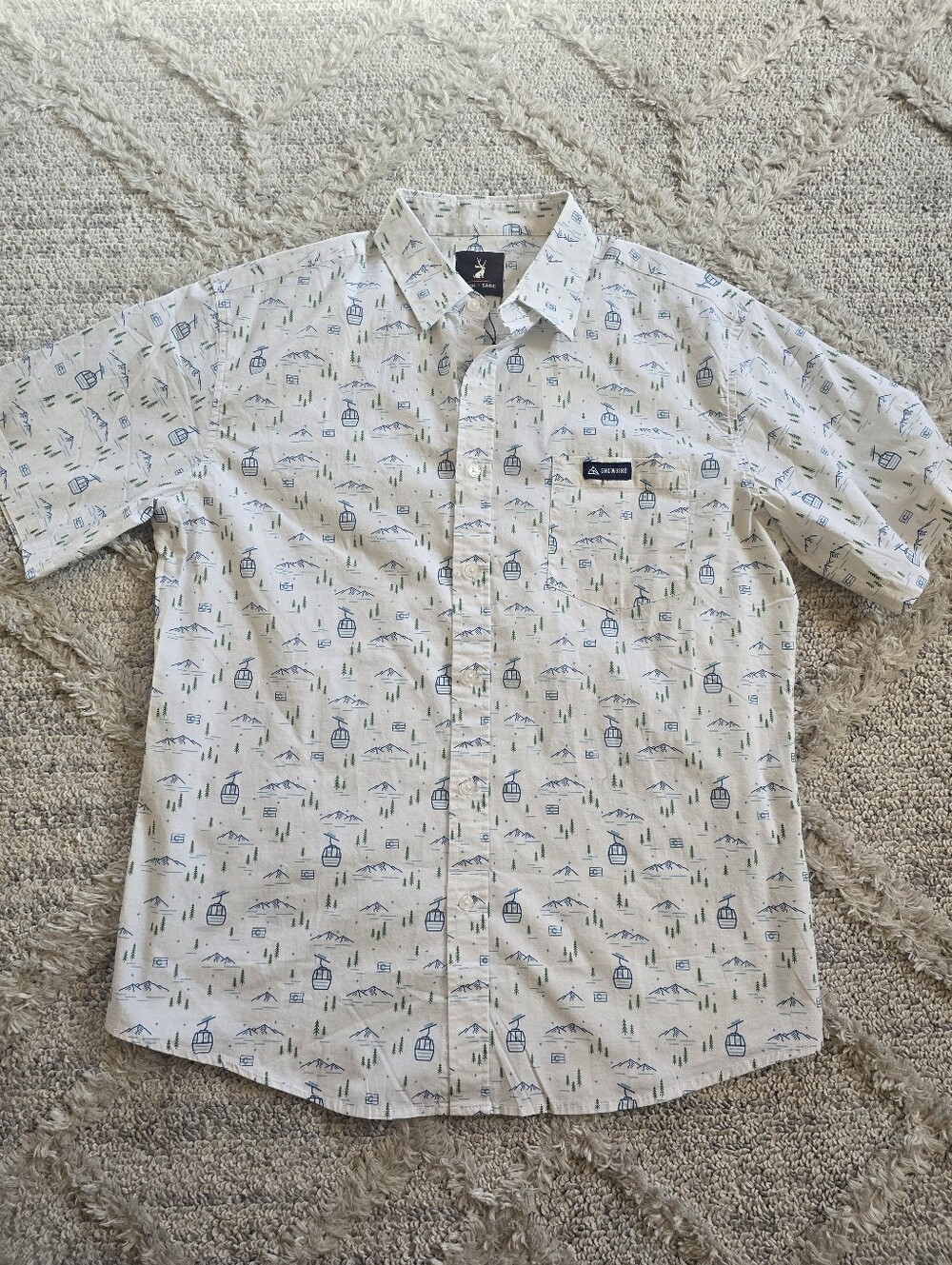 Jack + Sage Men’s L NEW Centennial Colorado Camp Short Sleeve Shirt Snowbird
